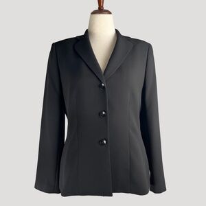 Kasper Separates Suit Jacket Blazer Size 10 Black Classic 3 Button